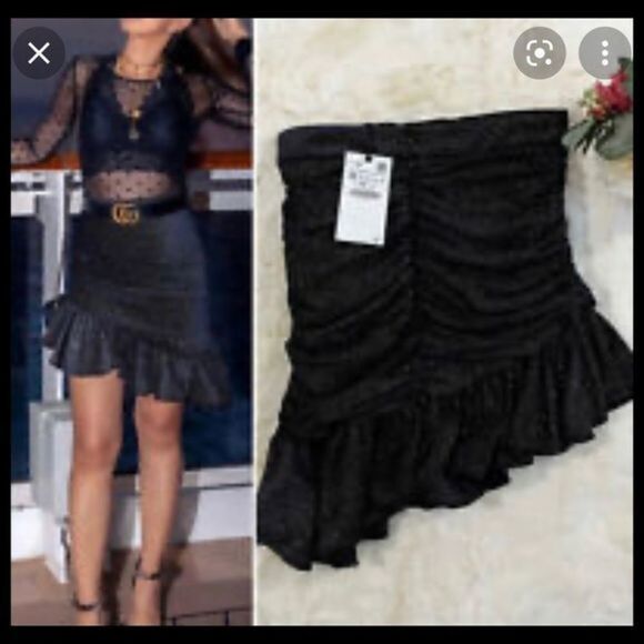 Zara Gathered Sparkly skirt - Picture 4 of 7